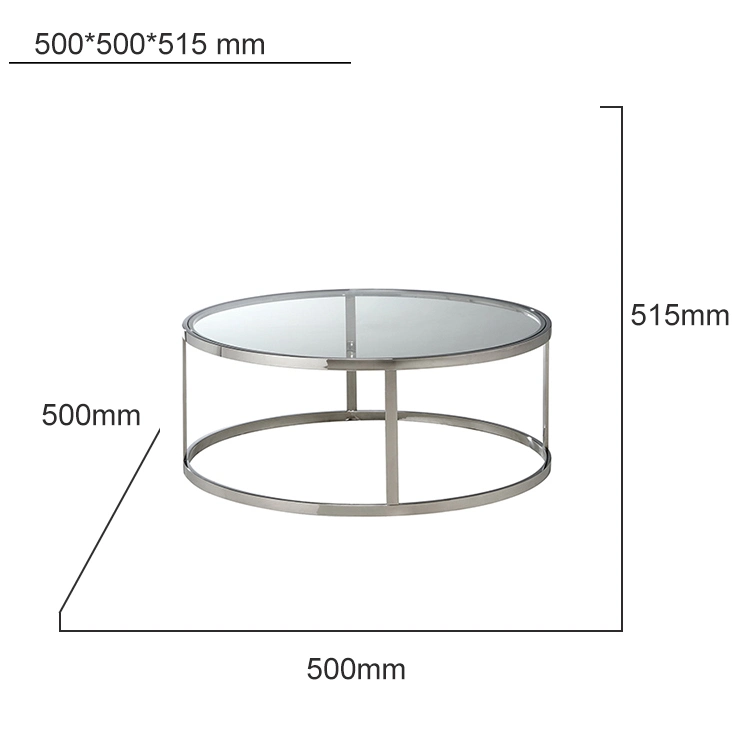 Stainless Steel Glass Tables TV Stands Living Room Furniture Modern Coffee Round Table Hot