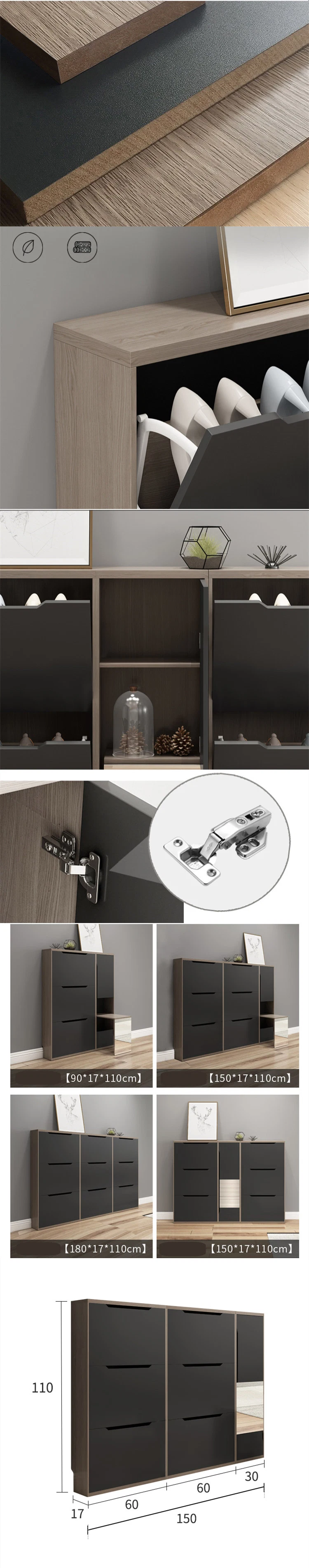 Quality Wholesale Modern Living Room Furniture Storage MFC Melamine Shoe Rack Cabinet