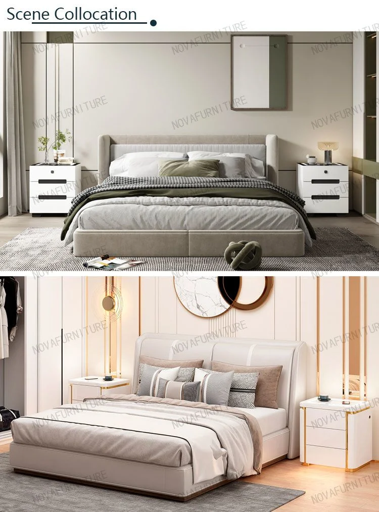 Modern Design Bedroom Bedside Table LED Nightstands Wooden Smart Living Room Furniture Side Table Cabinet