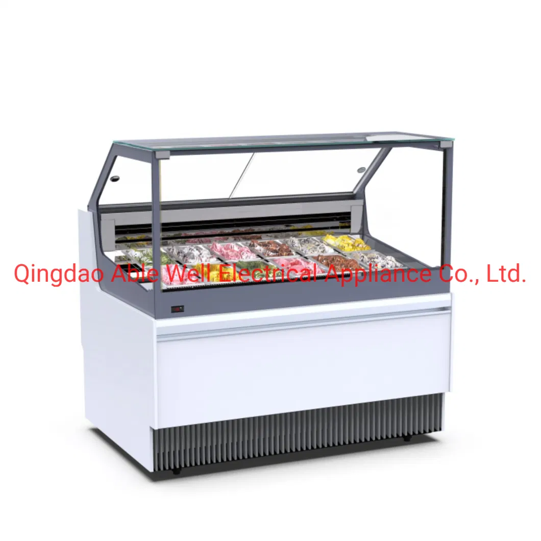 Catering Equipment Best Compressor Hard Ice Cream Gelato Showcase Display Cabinet