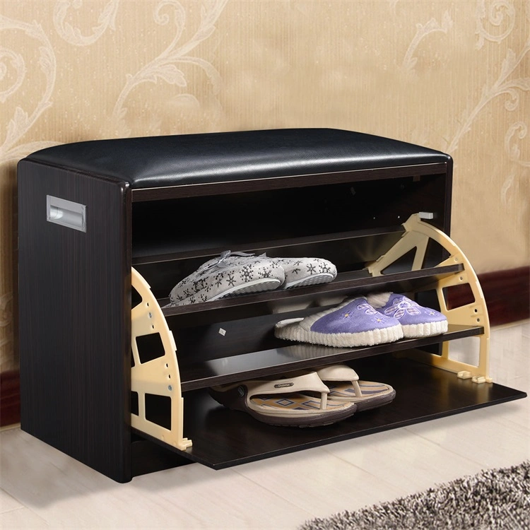 Black Shoe Cabinet Bench with Store Function