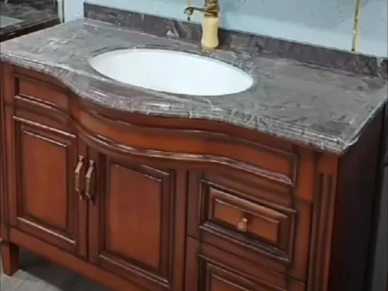 Italy Style Marble Grain Table Top Bathroom Vanity Furniture Storage Cabinet 