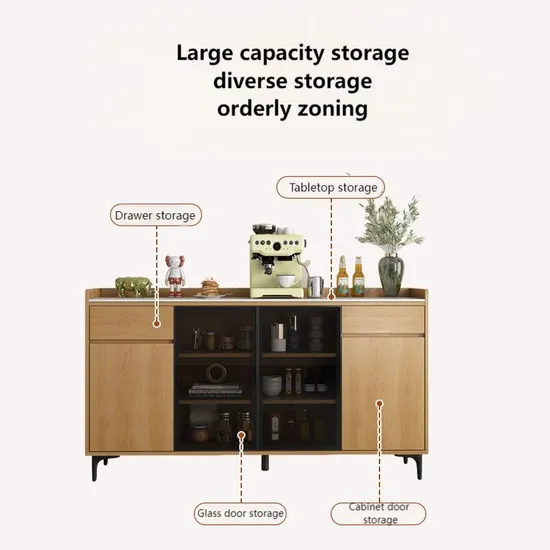 Free Sample Design Wooden Cabinet Sideboard Sideboard Modern Side Console with 1 Drawers 
