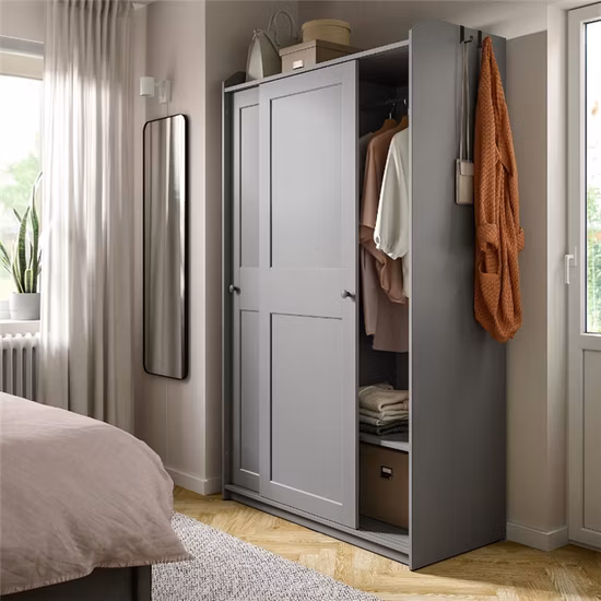 Custom Made Aluminum Closet Wardrobes Aluminum Wardrobe Cabinet with Glass Doors