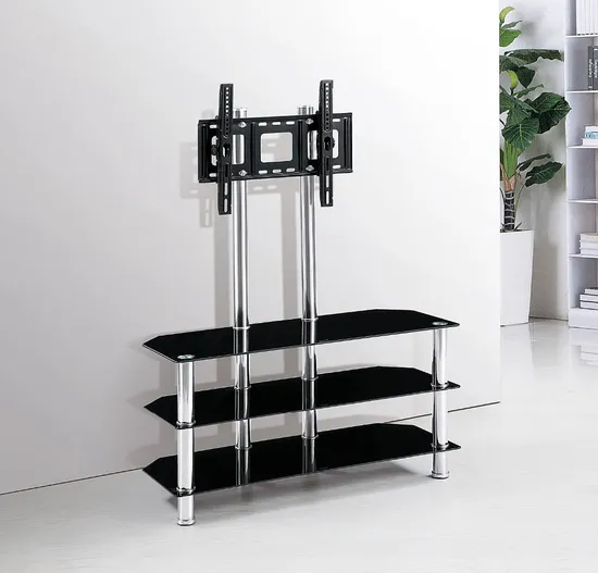 2021 New Style Rectangle Top High Gloss Tempered Glass Top TV Table 