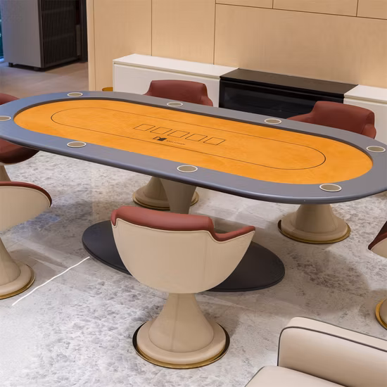Customized Design Casino Table 7 People Baccarat Poker Games with Metal Feet
