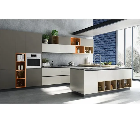 Wholesale Foshan Outdoor Kitchen Cabinet Furniture Factory Island Display Painting Laminate Tall Pantry Storage Modern Stainless Steel Aluminum Kitchen Cabinets 